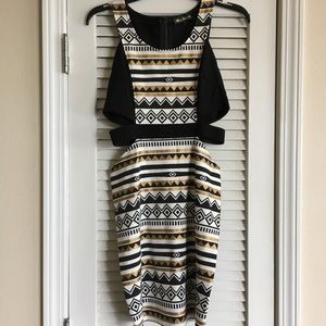 Hot & delicious Cut Out Waist Dress Black SZ M